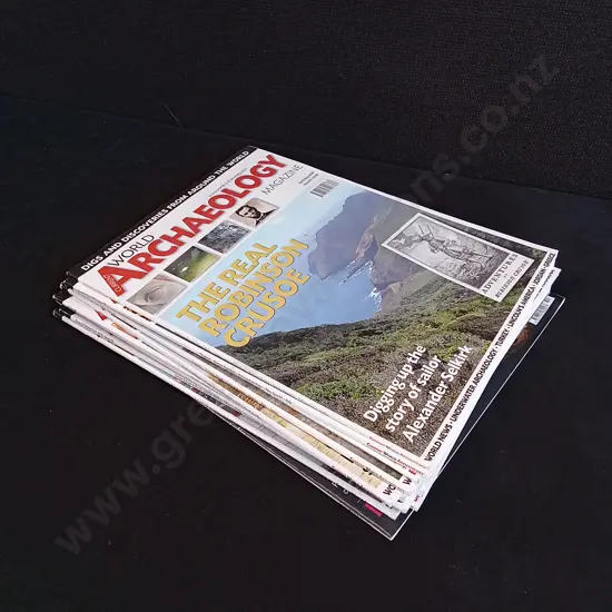STACK OF WORLD ARCHEOLOGY MAGAZINES