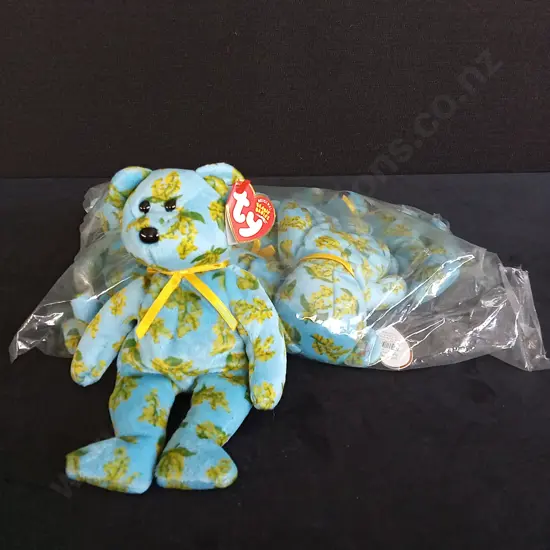 BRAND NEW BAG OF 6 TY BEANIE BABIES "OCKER THE BEAR"