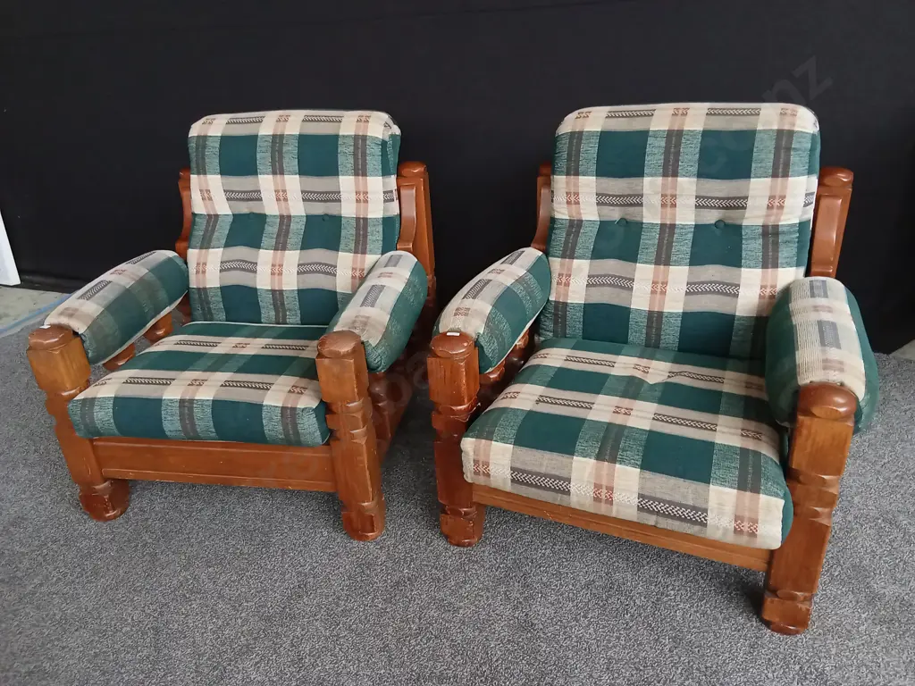 3 PIECE VINTAGE PLAID LOUNGE SUITE Image 1++