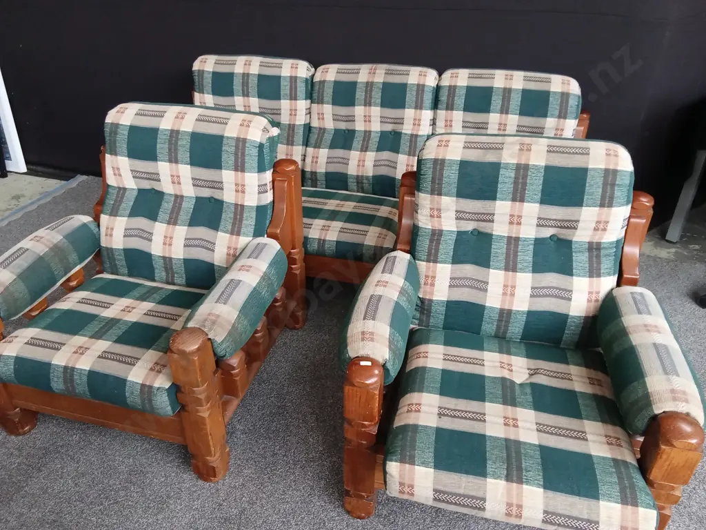 3 PIECE VINTAGE PLAID LOUNGE SUITE Image 1++