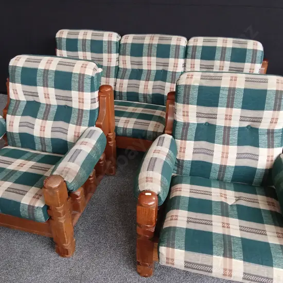 3 PIECE VINTAGE PLAID LOUNGE SUITE