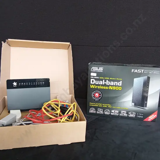 BRAND NEW ASUS DUAL-BAND WIRELESS-N900 AND TELECOM MODEM ROUTER WITH CABLES