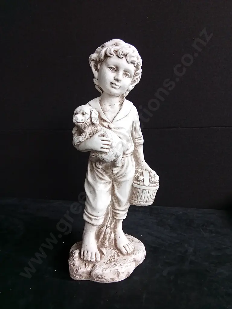 TAKASHO FIGURINE BOY WITH DOG H 50CM BRAND NEW Image 1++