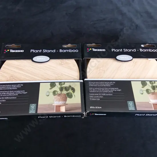 2 BRAND NEW TAKASHO BAMBOO PLANT STAND SMALL