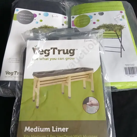2 VEGTRUG REPLACEMENT FELT PLANTER FOR POPPY AND A MEDIUM LINER