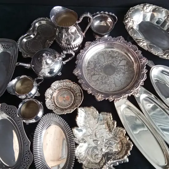 COLLECTION OF SILVER PLATED DISHES AND KITCHENWARE