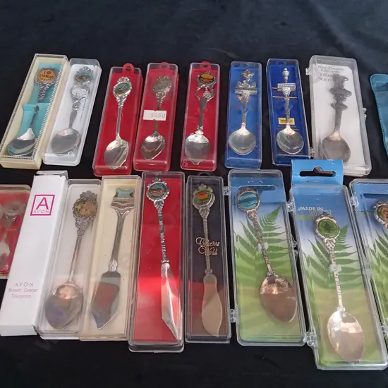 18 NEW ZEALAND SPOONS IN CASES