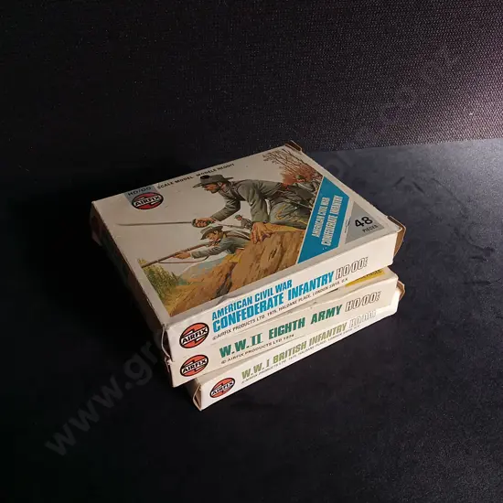 3 VINTAGE BOXES OF MILITARY MODELS, AIRFIX