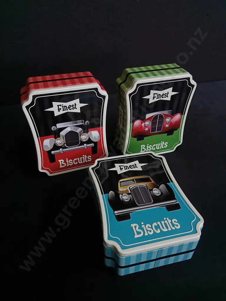 BOX OF CAR BISCUIT TINS Image 1++
