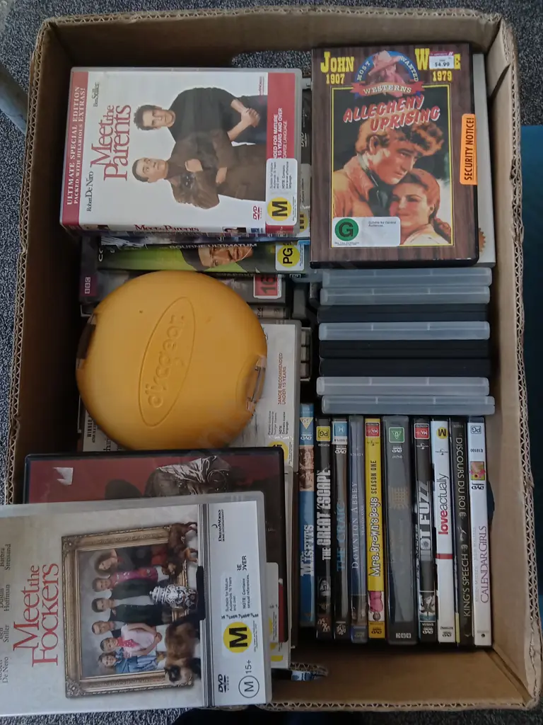 BOX OF DVDS AND DVD CASE Image 1++
