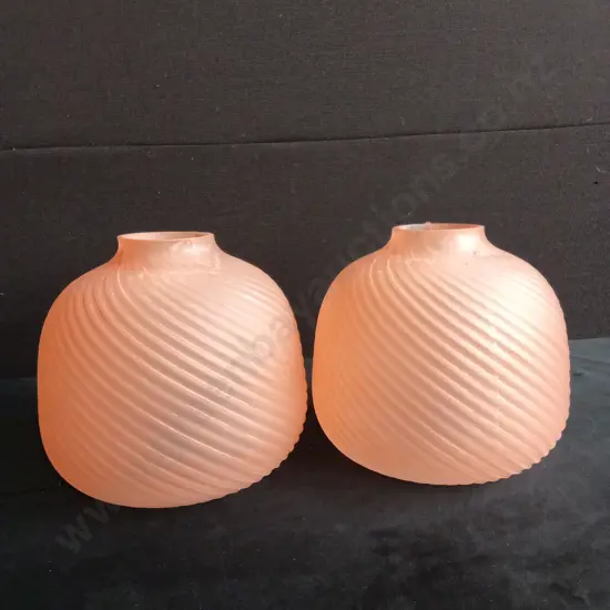 PAIR OF CORAL COLOURED VASES