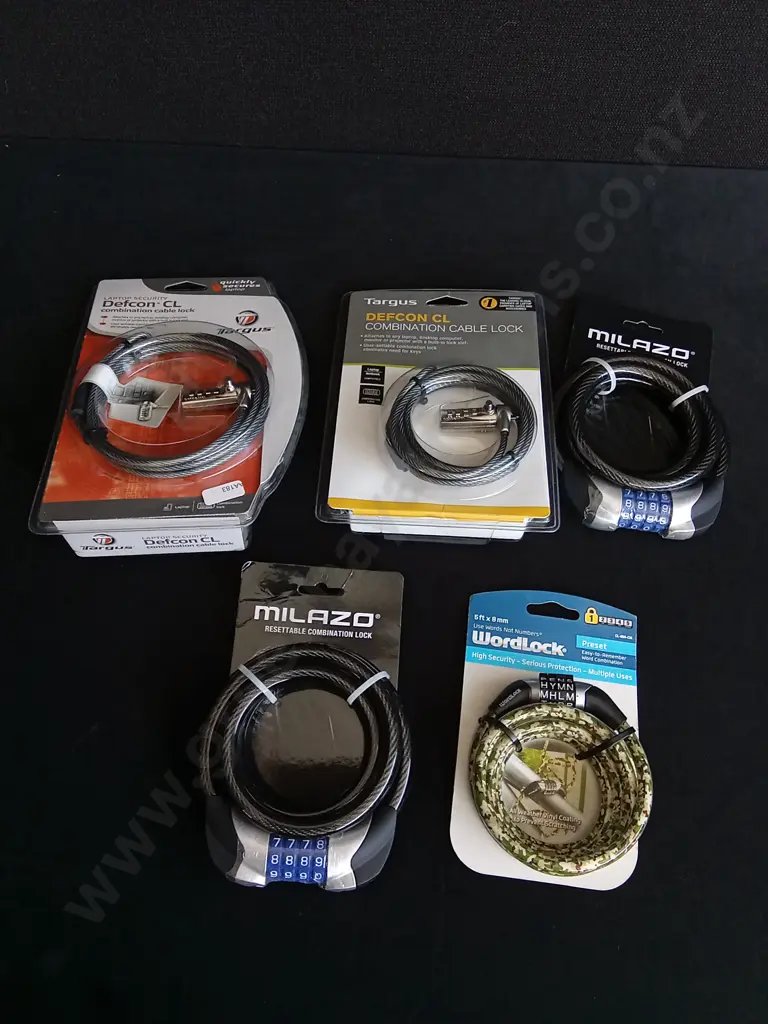 5 PIECES BRAND NEW COMBINATION CABLE LOCK Image 1++