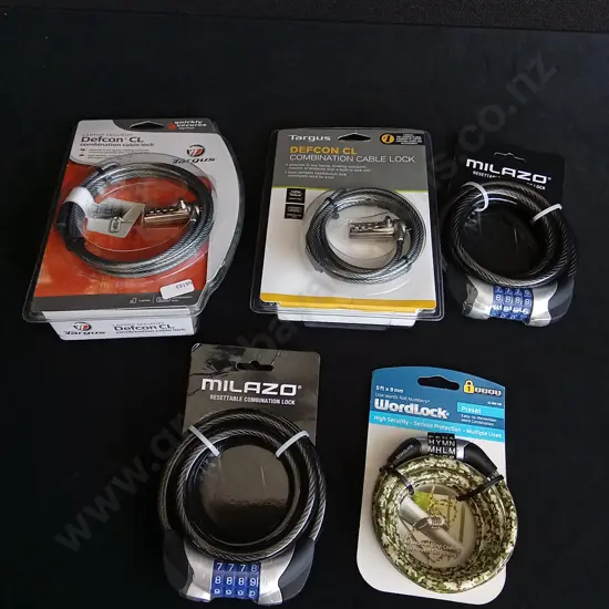 5 PIECES BRAND NEW COMBINATION CABLE LOCK