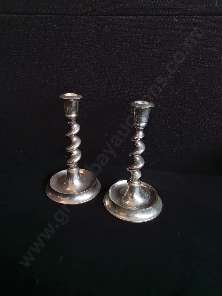 PAIR OF VINTAGE CAST CANDLESTICKS Image 1++