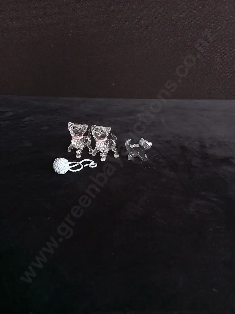 3 CAT SWAROVSKI CRYSTALS Image 1++