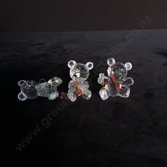 3 SWAROVSKI CRYSTAL BEARS