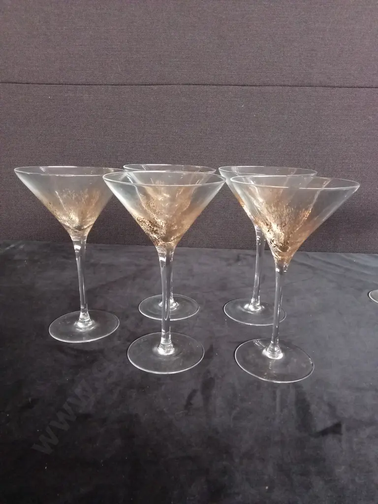 5 CRYSTAL MARTINI GLASSES Image 1++