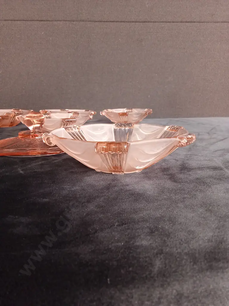 VINTAGE ART DECO GLASS DESSERT SET Image 1++