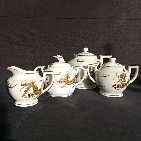 4 PIECE DRAGON TEA SET