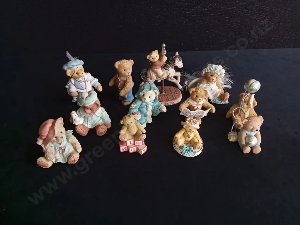 12 PIECES VINTAGE CHERISHED TEDDIES COLLECTABLE FIGURINES Image 1++