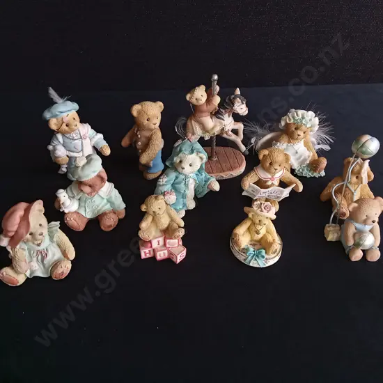 12 PIECES VINTAGE CHERISHED TEDDIES COLLECTABLE FIGURINES