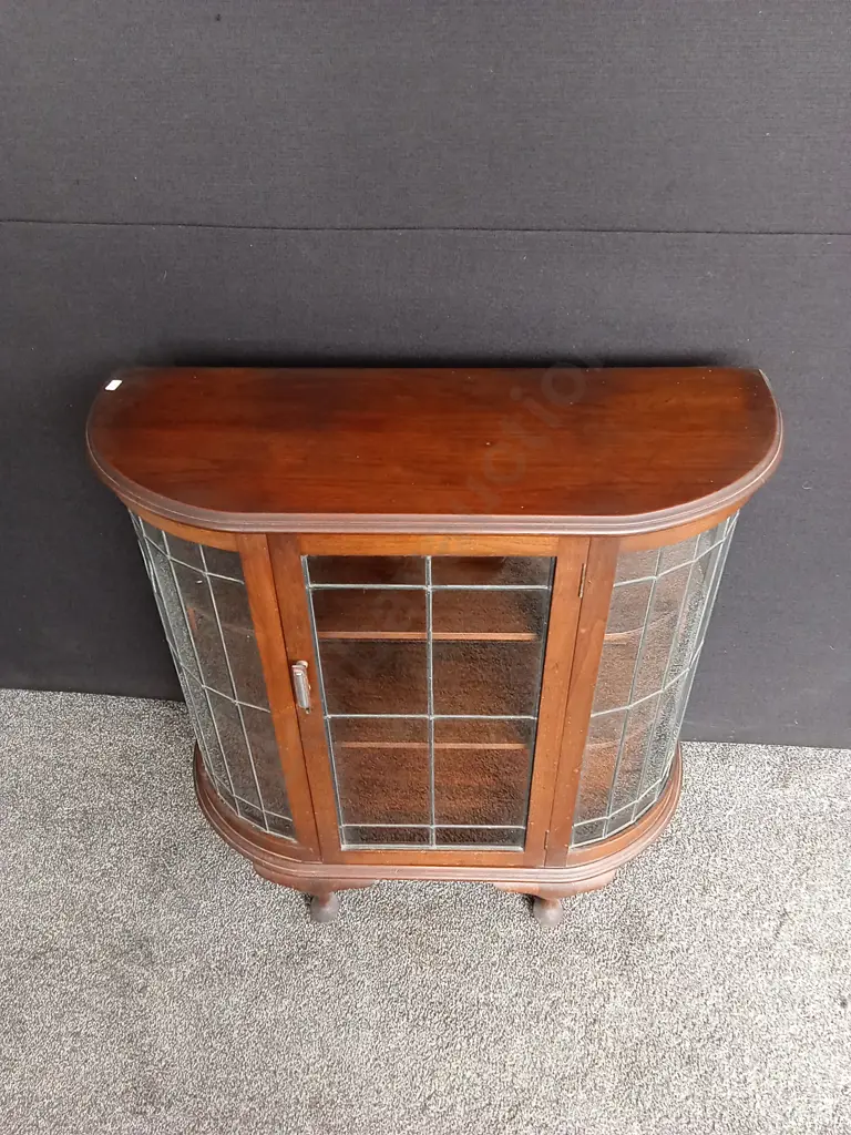 VINTAGE ART DECO MAHOGANY DISPLAY CABINET ONE BROKEN GLASS PANEL AS PICTURED Image 1++