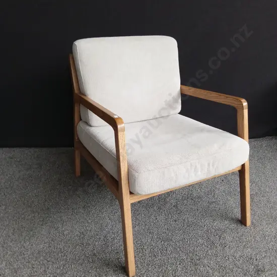 SLEEK WOODEN ARMCHAIR BRAND NEW EX-SHOWHOME