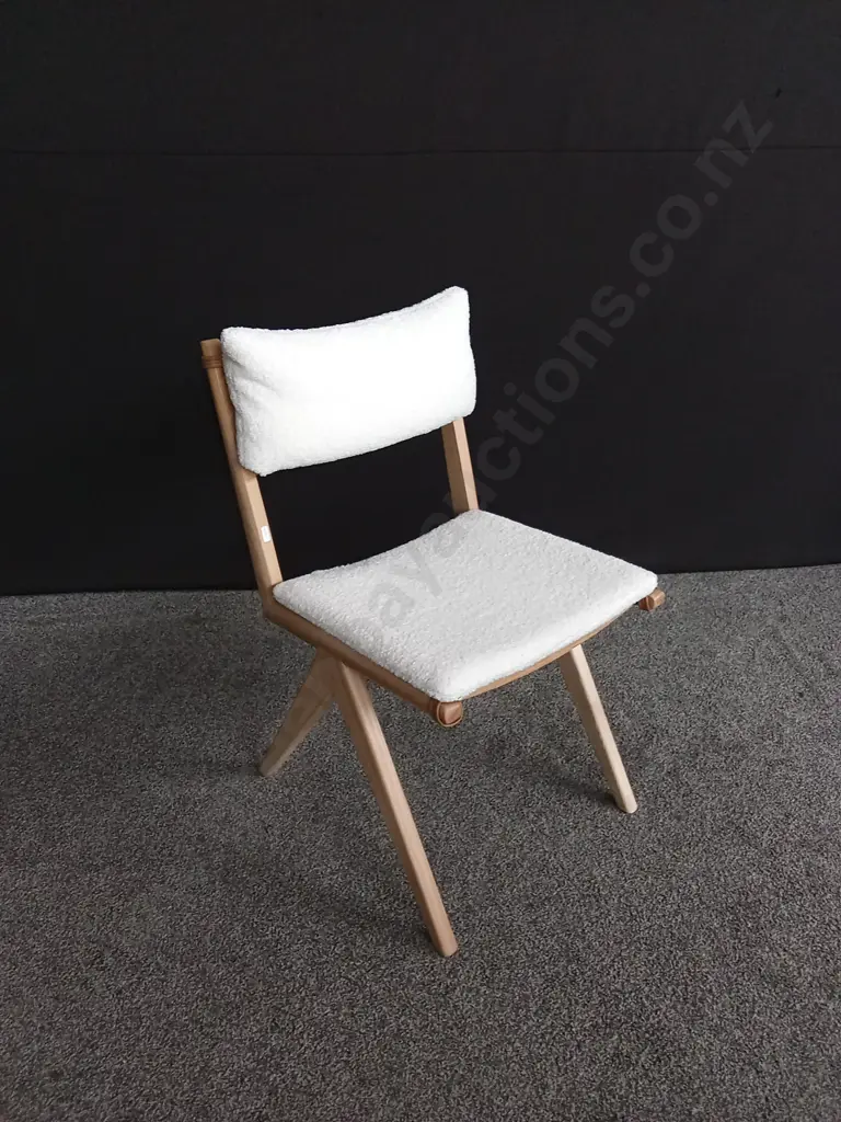 CORTEZ DINING CHAIR WITH REMOVABLE SHEARLING CUSHIONS BRAND NEW EX-SHOWHOME Image 1++