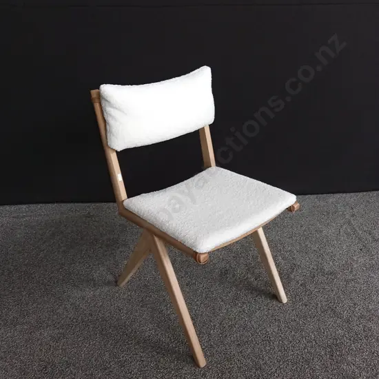 CORTEZ DINING CHAIR WITH REMOVABLE SHEARLING CUSHIONS BRAND NEW EX-SHOWHOME