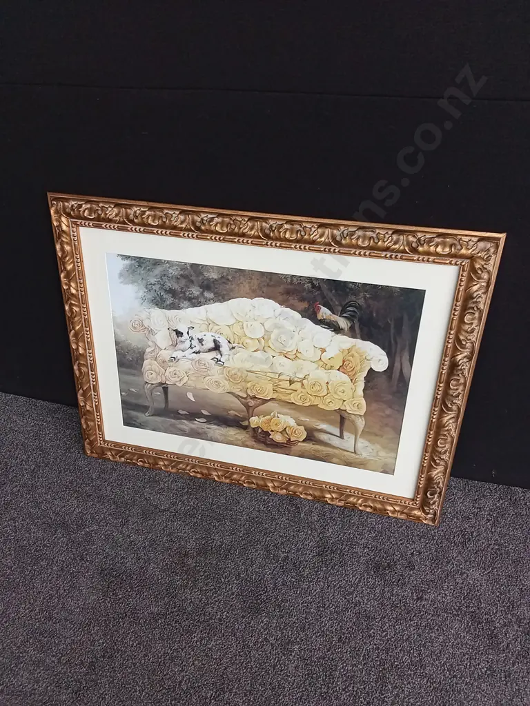 FRAMED PRINT OF ROSE FLEECE ROOST BY TIMOTHY MARTIN Image 1++