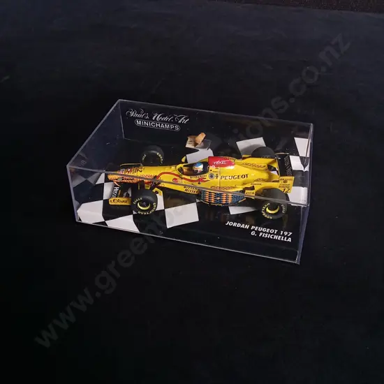 1:43 SCALE MINICHAMPS DIE CAST JORDAN PEUGEOT 197 FORMULA 1 MODEL