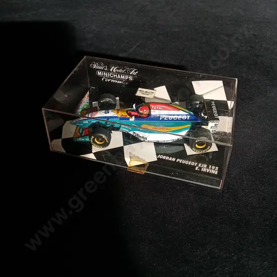 1:43 SCALE MINICHAMPS DIE CAST JORDAN PEUGEOT EJR 195 FORMULA 1 MODEL