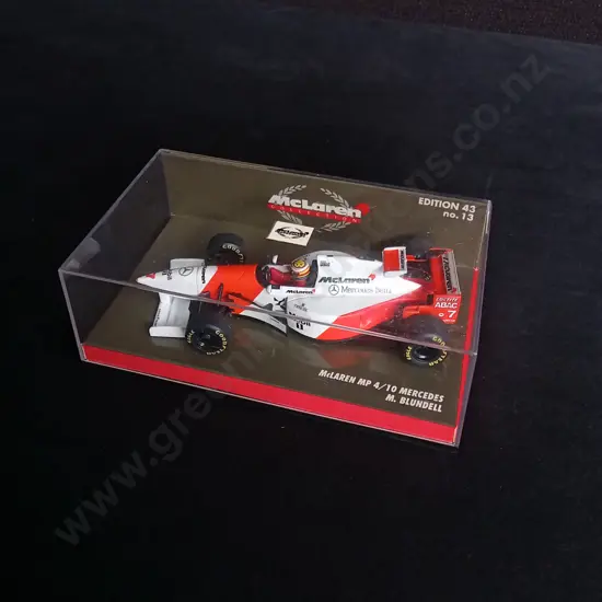 1:43 SCALE MINICHAMPS DIE CAST MCLAREN MP 4/10 MERCEDES FORMULA 1 MODEL