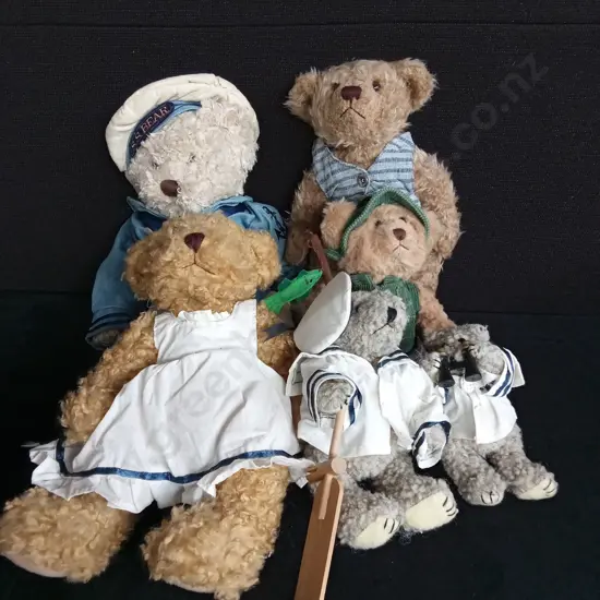 6 SAILOR THEMED TEDDY BEARS