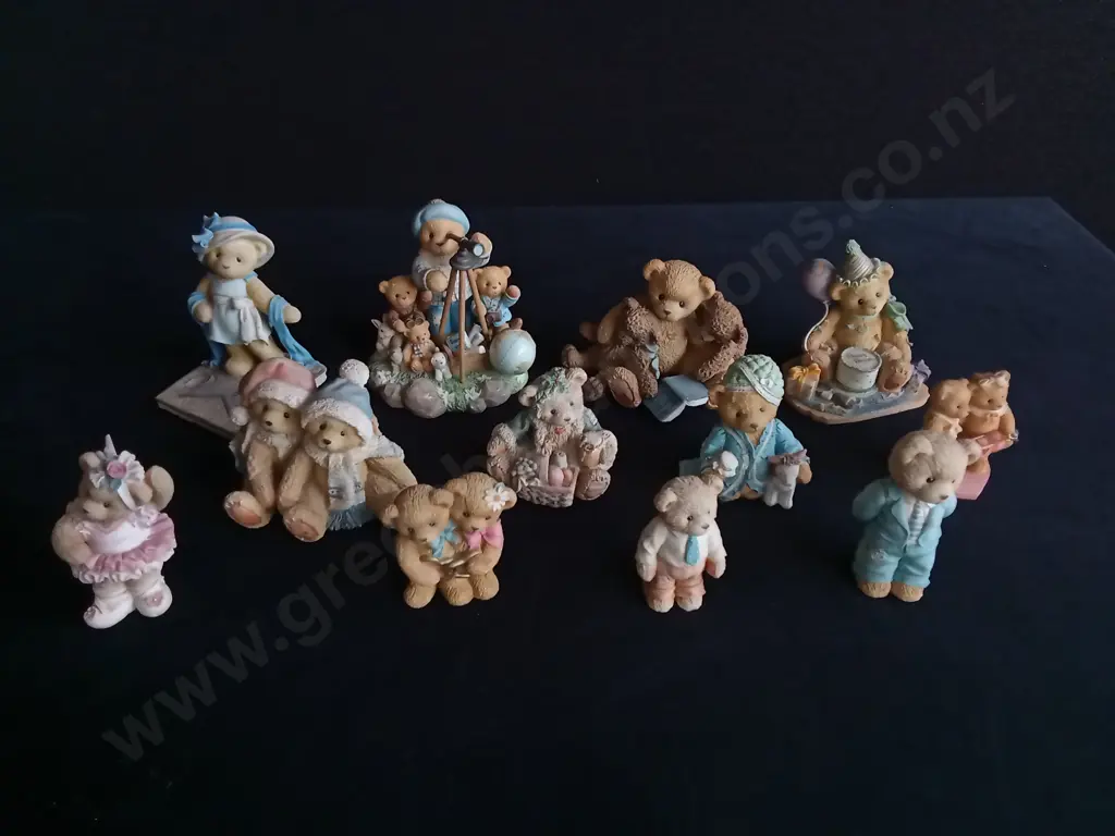 12 PIECES VINTAGE CHERISHED TEDDIES COLLECTABLE FIGURINES Image 1++