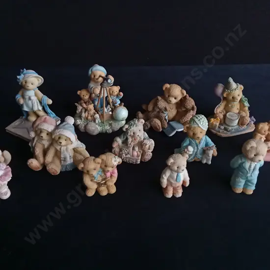 12 PIECES VINTAGE CHERISHED TEDDIES COLLECTABLE FIGURINES