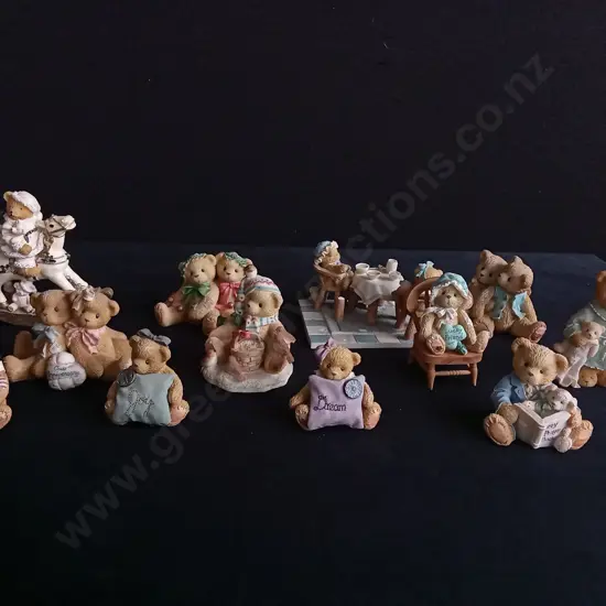 12 PIECES VINTAGE CHERISHED TEDDIES COLLECTABLE FIGURINES