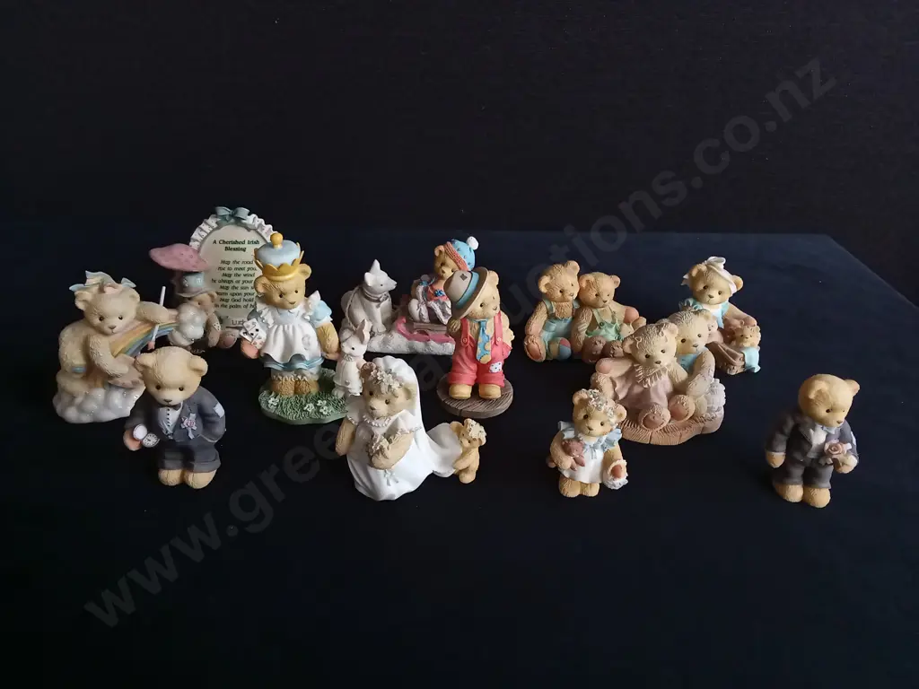 12 PIECES VINTAGE CHERISHED TEDDIES COLLECTABLE FIGURINES Image 1++