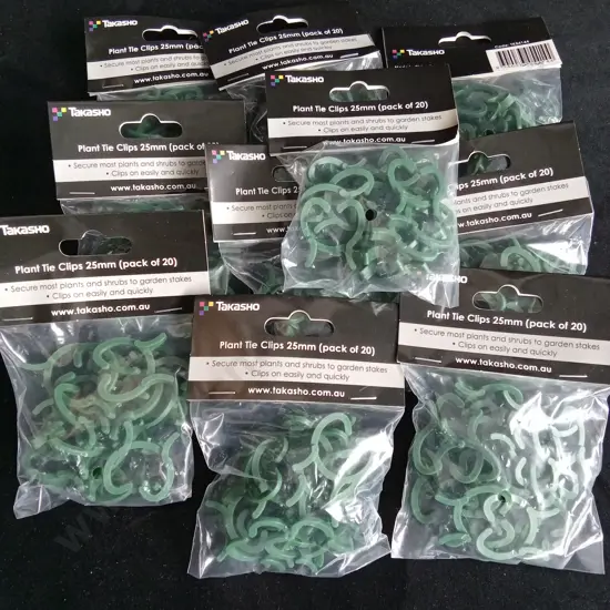 10 BRAND NEW BAGS OF PLANT TIE CLIPS