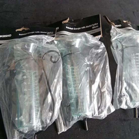 3 BRAND NEW TAKASHO RAINFALL GAUGE WITH METAL SPIKES