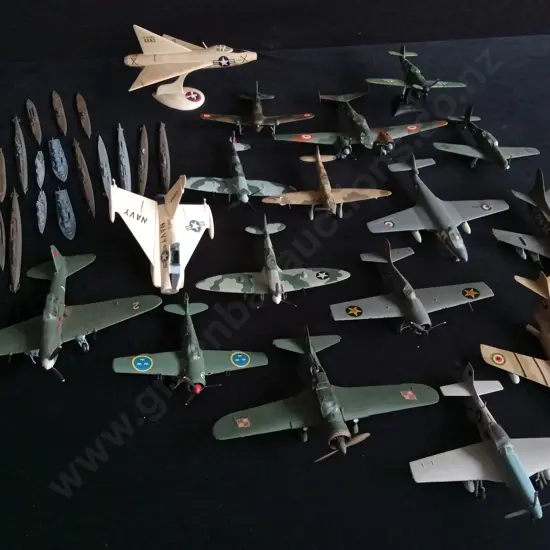 COLLECTION OF VINTAGE AIRCRAFT MODELS, PLUS NAVAL SHIP MODELS