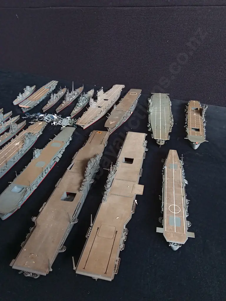 COLLECTION OF MINIATURE NAVAL VESSELS 1/700 SCALE Image 1++