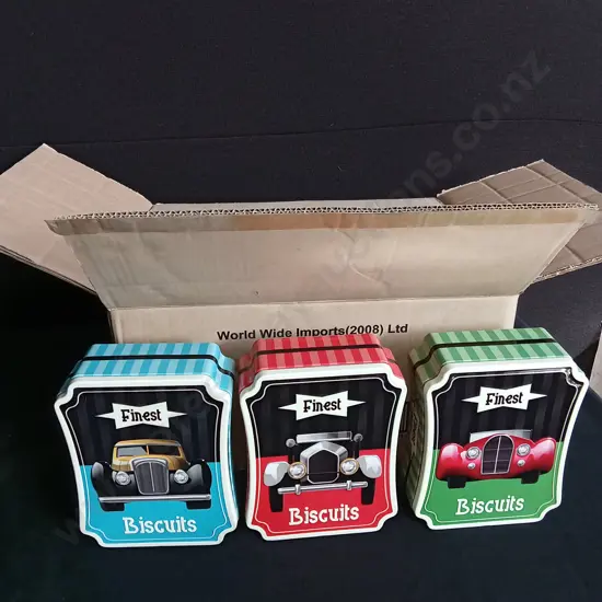 BOX OF 12 BRAND NEW BISCUIT TINS