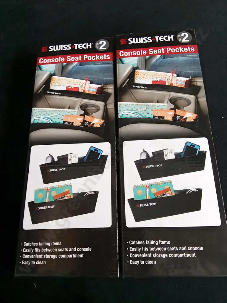2 BRAND NEW SWISS TECK CONSOLE SEAT POCKETS Image 1++
