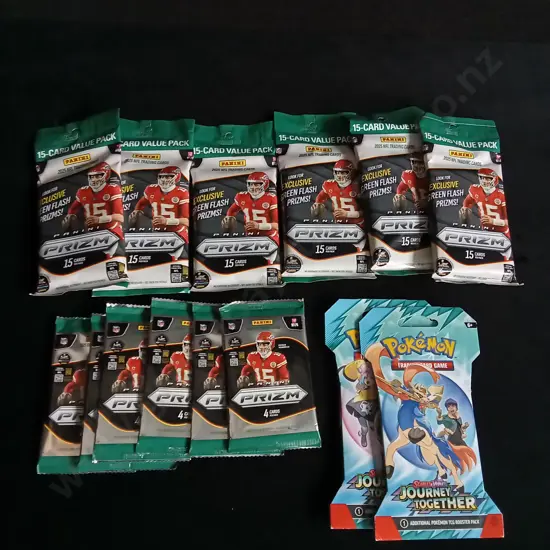 PANINI NFL TRADING CARDS AND POKEMON CARDS, POKEMON CARDS HAVE BEEN OPENED