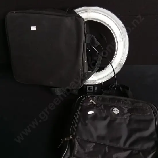 RING LIGHT IN CASE AND DELL COMPUTER CASE