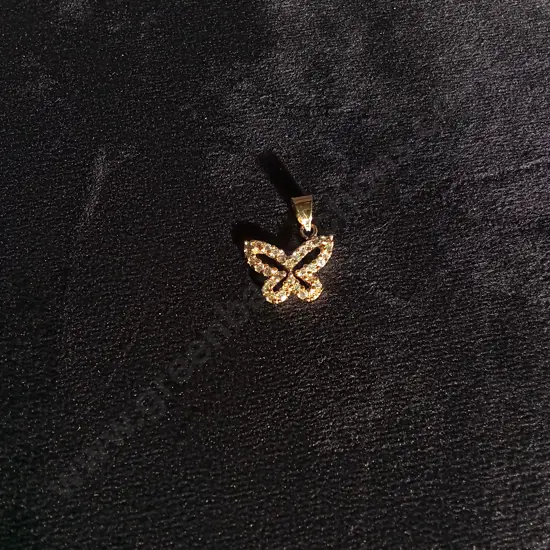 9 KARAT GOLD CUBIC ZIRCONIA BUTTERFLY CHARM