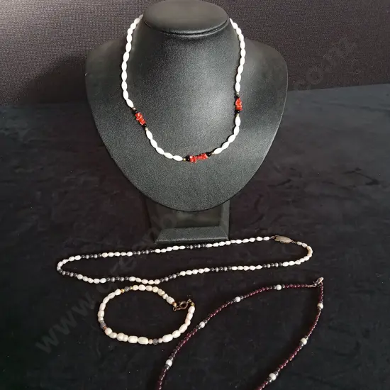 3 GEMSTONE NECKLACES