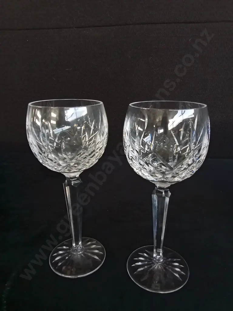 2 VINTAGE HOCK LISMORE BY WATERFORD CRYSTAL GLASSES Image 1++