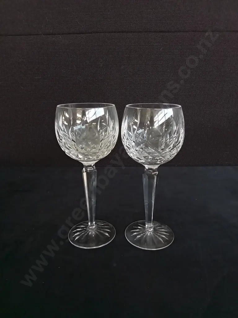 2 VINTAGE HOCK LISMORE BY WATERFORD CRYSTAL GLASSES Image 1++